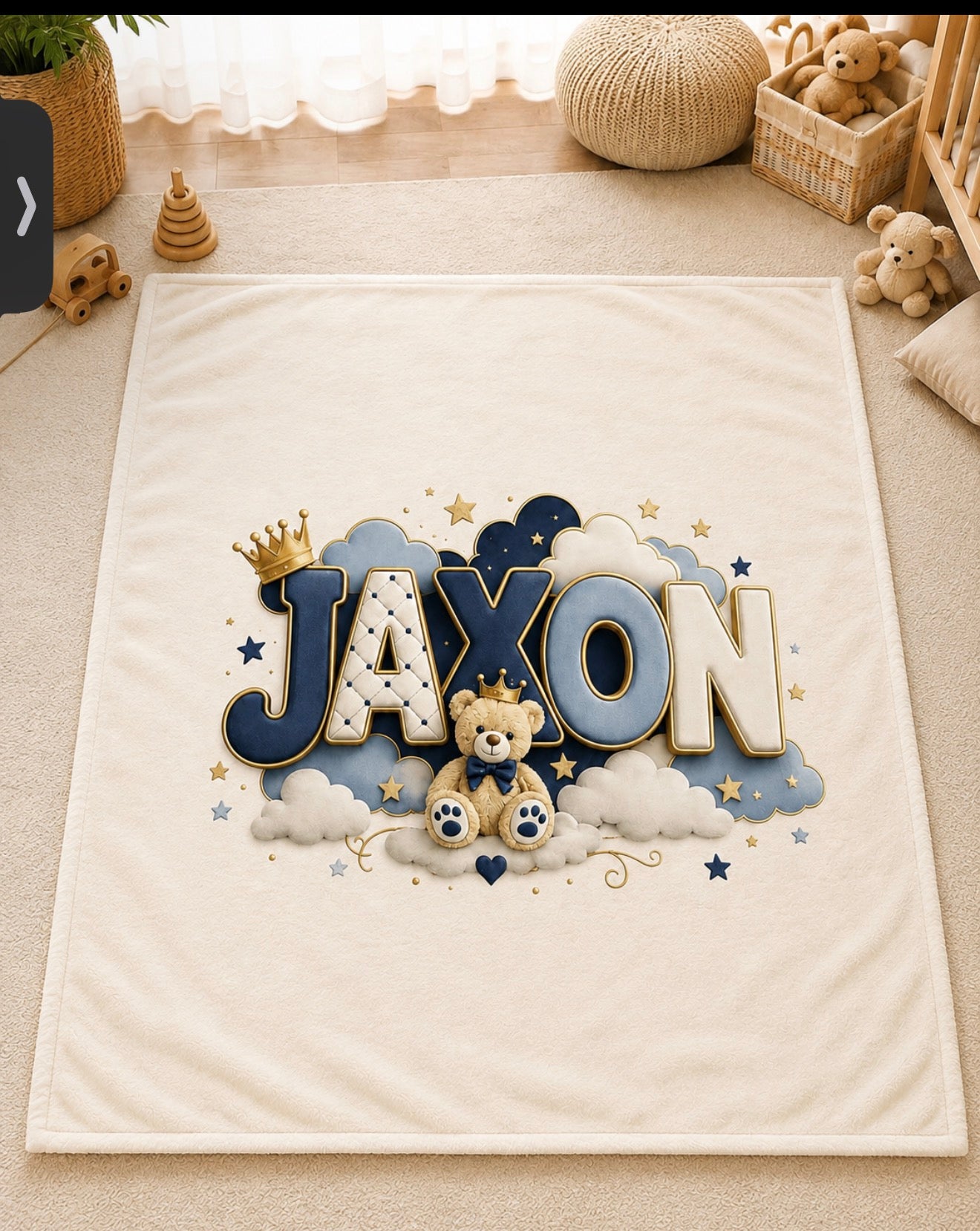 Personalized Baby Blanket with Custom Center Image