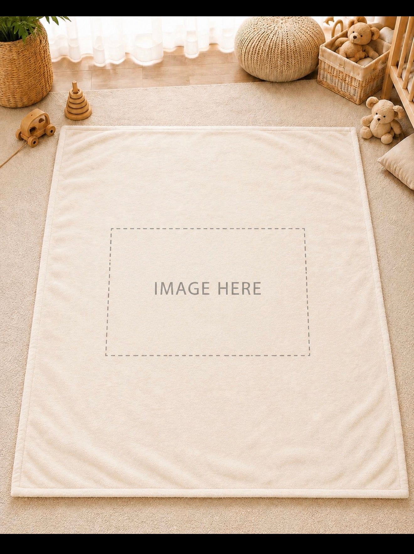Personalized Baby Blanket with Custom Center Image
