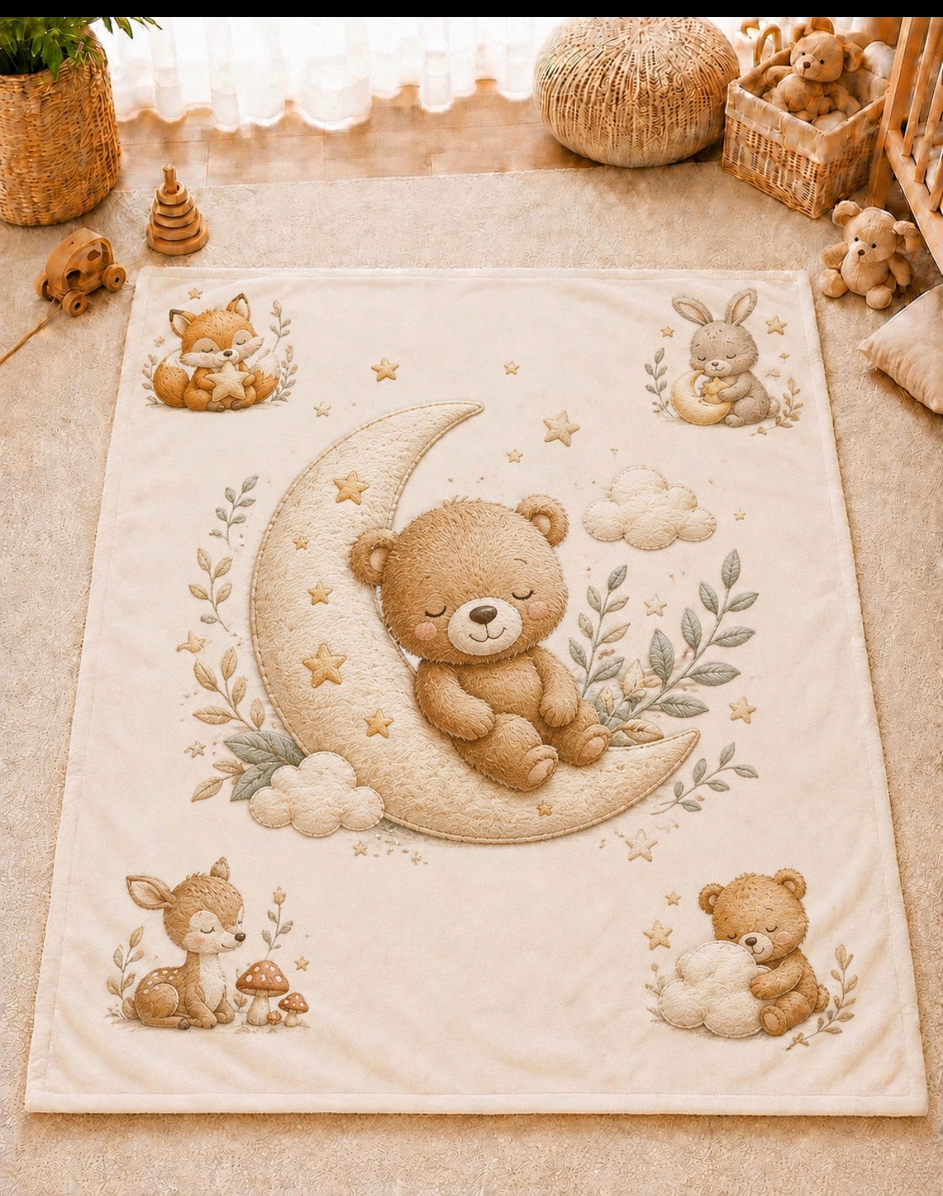 Personalized Baby Blanket with Custom Center Image