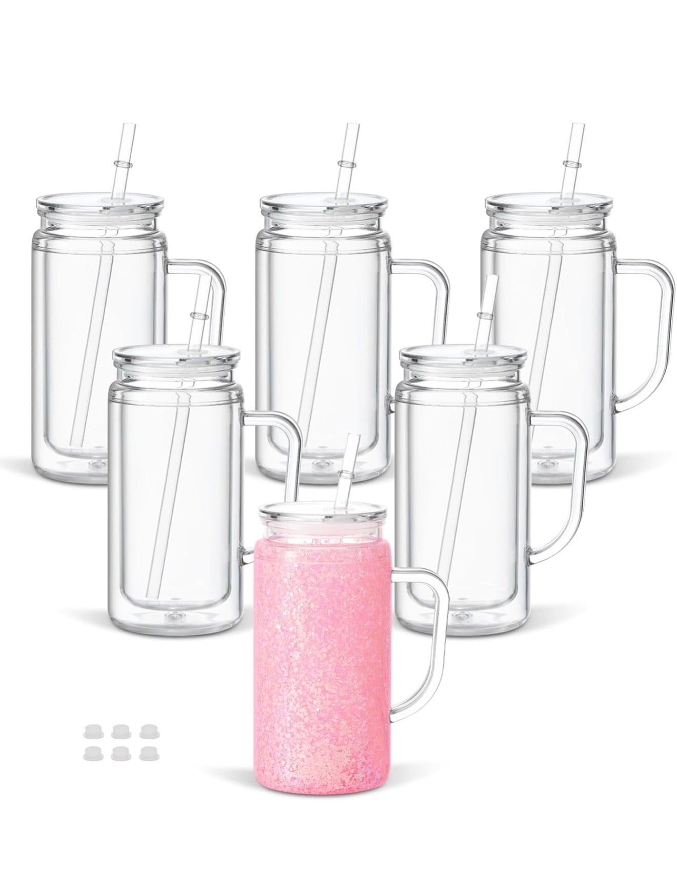 16 oz Snow Globe Tumbler with handle